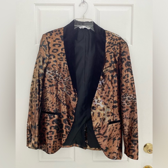 STUNNING Leopard sequin blazer! Size Small - Picture 1 of 5